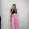 Hose | cksisters Pembe Kemerli Palazzo Pantolon