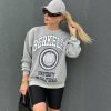 Sweatshirt | cksisters Grau Meliertes Sweatshirt Mit Berkeley-Print