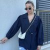 Trenc | cksisters Marineblauer Trenchcoat Mit Ballonarmeln