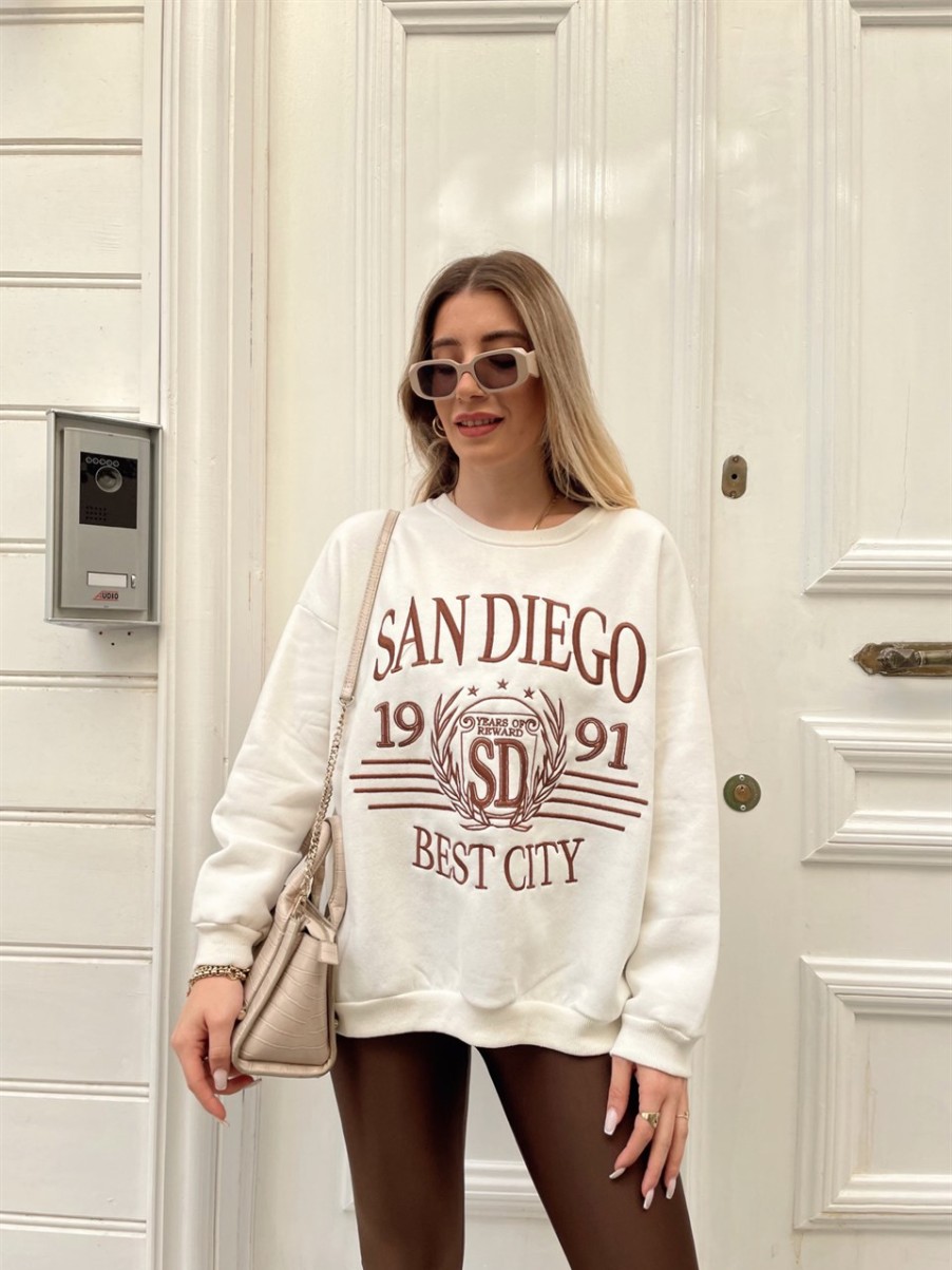 Sweatshirt | cksisters Beyaz Sandiego Sweatshirt