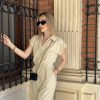 Tulum | cksisters Premium-Jumpsuit Aus Rohem Leinen Steinfarbe