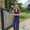 Tulum | cksisters Marineblauer Jumpsuit Mit Kragen Und Cargotasche Und Markenmodell