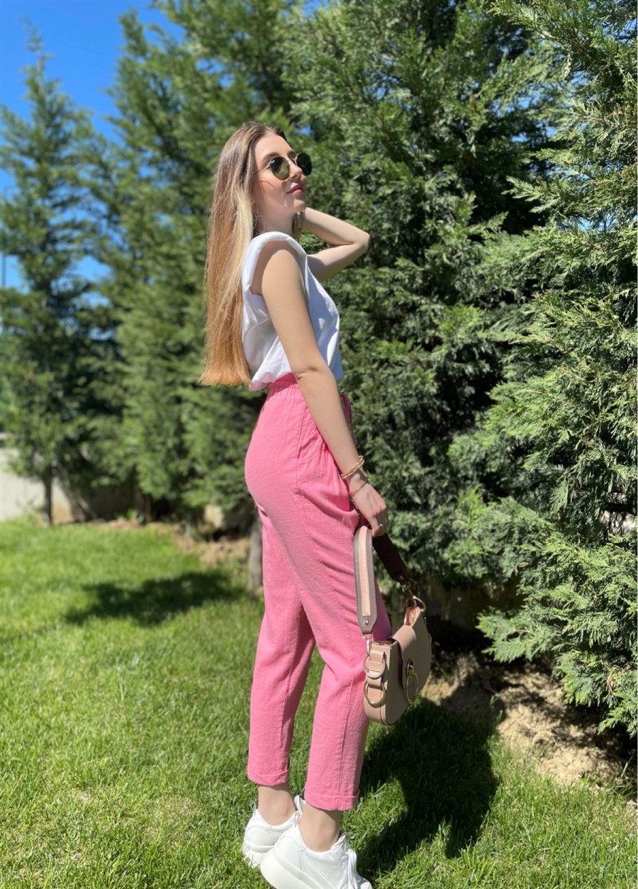 Hose | cksisters Pembe Keten Pantolon