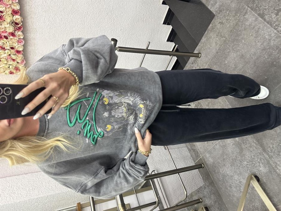 Sweatshirt | cksisters Acid Wash Bing Schriftzug