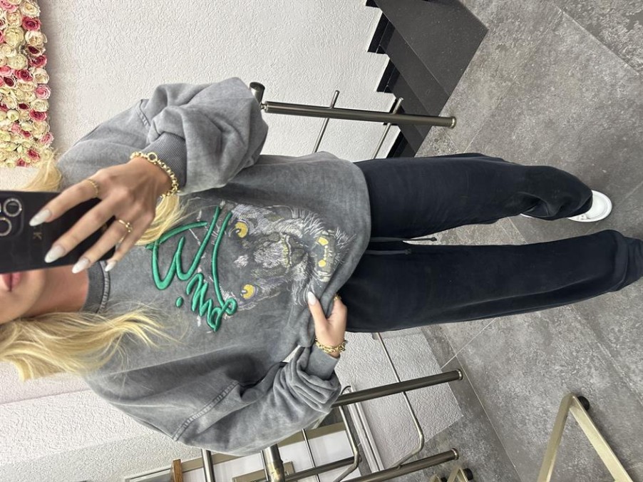 Sweatshirt | cksisters Acid Wash Bing Schriftzug